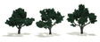 Ready-Made "Realistic Trees" - Deciduous - 3 to 4"  7.6 to 10.2cm pkg(3) -- Dark Green