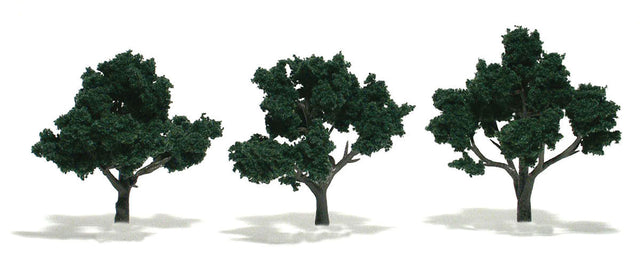 Ready-Made "Realistic Trees" - Deciduous - 3 to 4"  7.6 to 10.2cm pkg(3) -- Dark Green