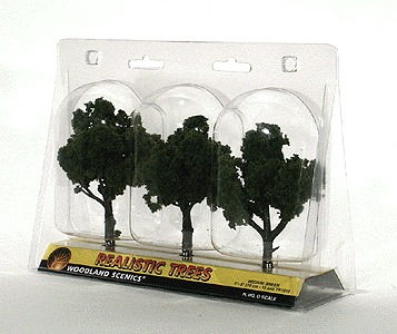 Ready-Made "Realistic Trees" - Deciduous - 4 to 5"  10.2 to 12.7cm pkg(3) -- Medium Green