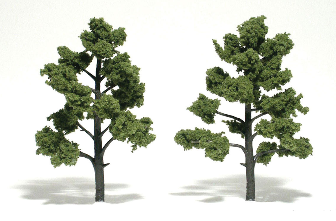 Ready-Made "Realistic Trees" - Deciduous - 5 to 6"  12.7 to 15.2cm pkg(2) -- Light Green