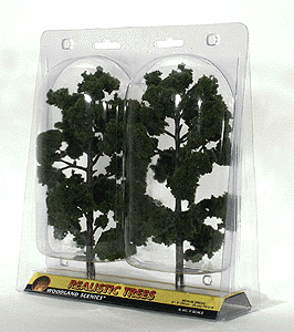 Ready-Made "Realistic Trees" - Deciduous - 8 to 9"  20.3 to 22.9cm pkg(2) -- Medium Green