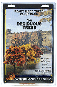 Fall Colors Deciduous Tree Pack - Ready Made Trees(TM) -- 3 to 5"  7.6 to 12.7cm pkg(14)