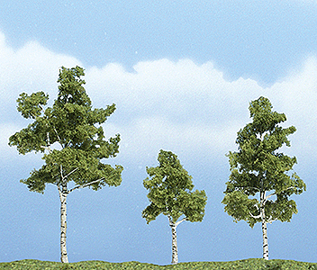 Ready Made Premium Trees(TM) - Deciduous -- Paper Birch; One Each: 1-1/2, 2-1/4 & 2-3/4"  3.8, 5.7 & 7cm