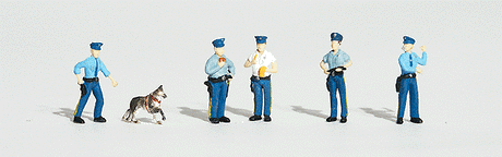 Scenic Accents(R) Figures -- Policemen (5 Officers; 1 Police Dog)
