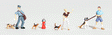 Scenic Accents(R) Figures -- People & Pets (3 People, 3 Dogs)