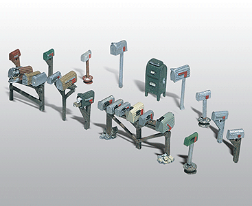 Scenic Details(R) (Unpainted Metal Castings) -- Assorted Rural & City Mailboxes