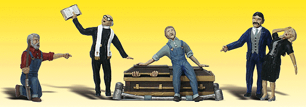 Scenic Accents(R) Figures -- Graveside Service (5 Figures & Coffin)