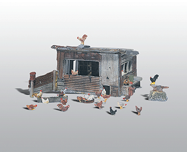 Scenic Details(R) -- Chicken Coop - Kit - 2-1/2 x 1"  6.4 x 2.5cm