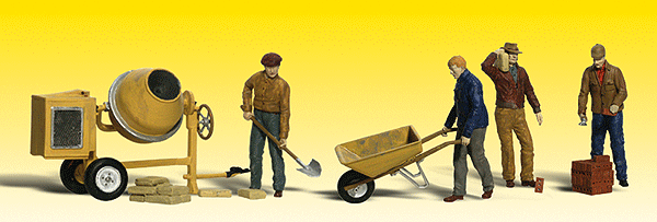Scenic Accents(R) Figures -- Masonry Workers & Accessories pkg(4)
