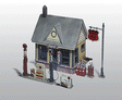 Scenic Details(R) -- Gas Station - Kit (Unpainted Metal) 4 x 2-7/8"  10.2 x 7.3cm