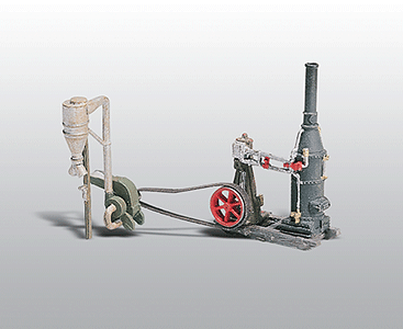 Farm Machinery (Unpainted Metal Castings) -- Steam Engine & Hammer Mill