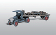 American Trucks - Early Diamond T (Cast Metal Kit) -- Semi Tracor with Flatbed Trailer