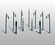 Street & Traffic Light Set - Nonworking -- Unpainted - Kit pkg(11)