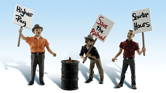 Scenic Accents(R) Figures -- Striking Picketers pkg(3)