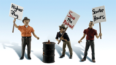 Scenic Accents(R) Figures -- Striking Picketers pkg(3)