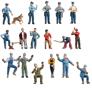 Scenic Accents (R) Figures O Scale Add-On Assortment -- 3 Each of 2733,2735 & 2736
