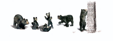 Scenic Accents(R) Animal Figures -- Black Bears pkg(6)