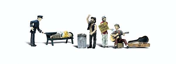 Scenic Accents(R) Figures -- Park Bums with Accessories pkg(4)