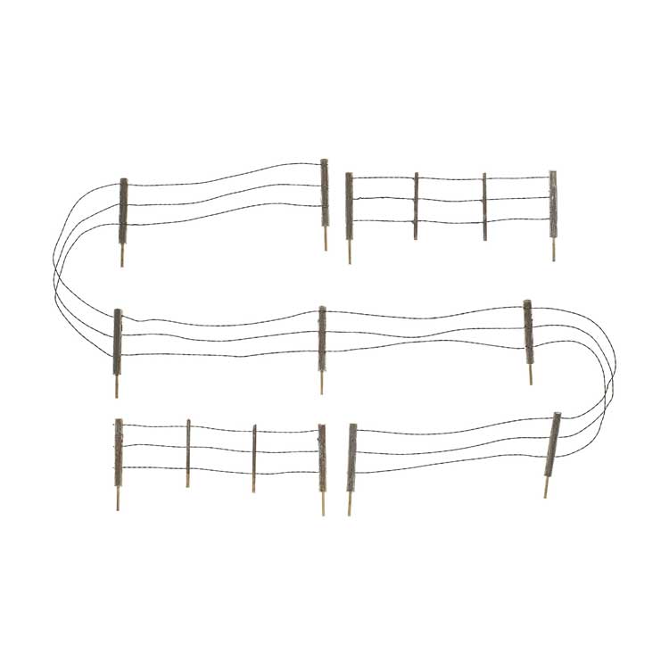 Barbed Wire Fence - Kit with Gates, Hinges & Planter Pins -- Total Scale Length: 192'  58.5m