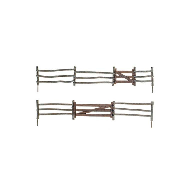Log Fence - Kit with Gates, Hinges & Planter Pins -- Total Scale Length: 192'  58.5m