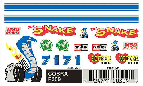PineCar(R) Dry Transfers -- Cobra