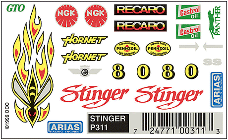 PineCar(R) Dry Transfers -- Stinger