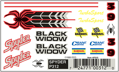 PineCar(R) Dry Transfers -- Spyder