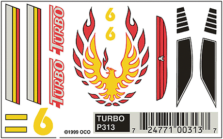 PineCar(R) Dry Transfers -- Turbo