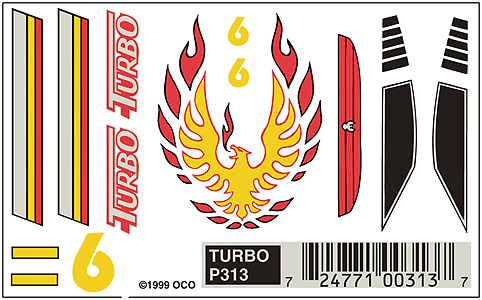 PineCar(R) Dry Transfers -- Turbo