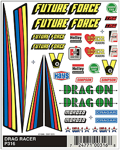 PineCar(R) Dry Transfers -- Drag Racer