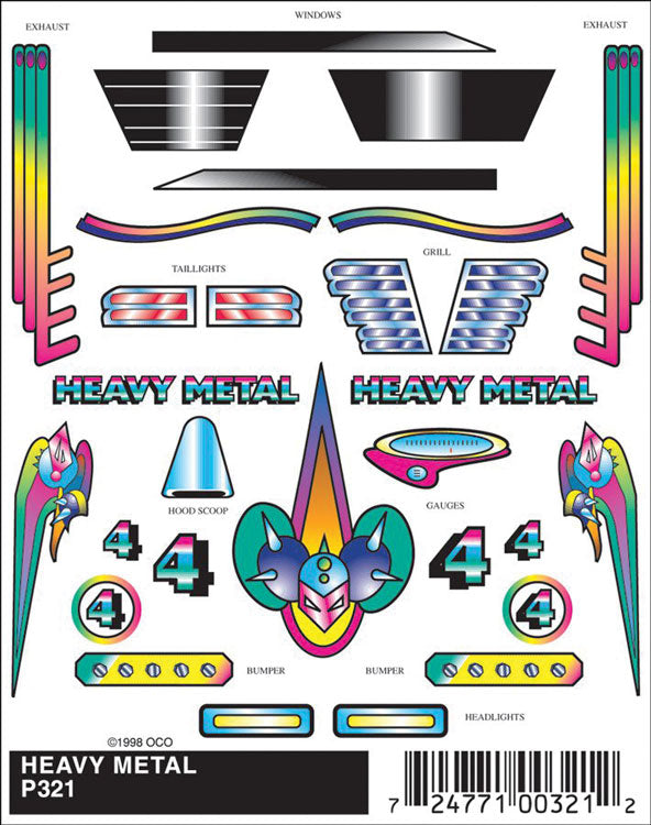 PineCar(R) Stick-On Decals -- Heavy Metal