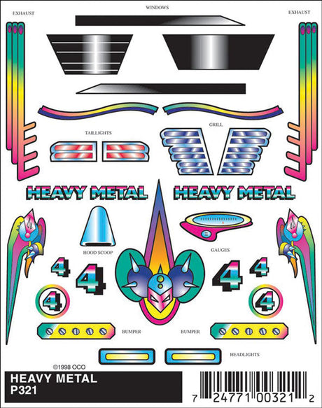PineCar(R) Stick-On Decals -- Heavy Metal