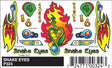 PineCar(R) Stick-On Decals -- Snake Eyes