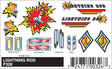 PineCar(R) Stick-On Decals -- Lightning Rod