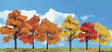 Woodland Classic Trees(R) Ready Made - Harvest Blaze -- 1-1/4 to 3"  3.1 to 7.6cm Tall pkg(9)
