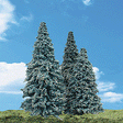 Woodland Classic Trees(R) Ready Made - Blue Needle -- 4 to 6" 10.1 to 15.2cm Tall pkg(4)