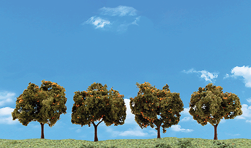 Orange Trees - Woodland Classics(TM) Ready Made Trees(TM) -- 2 to 3"  5.1 to 7.6cm pkg(4)