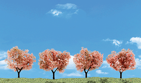 Flowering Trees - Woodland Classics(TM) Ready Made Trees(TM) -- 2-3"  5.1-7.6cm pkg(4)