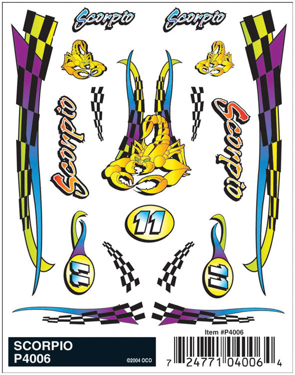 PineCar(R) Dry Transfer Decals -- Scorpio