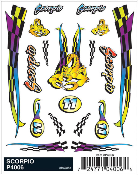 PineCar(R) Dry Transfer Decals -- Scorpio