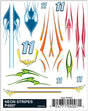 PineCar(R) Dry Transfer Decals -- Neon Stripes