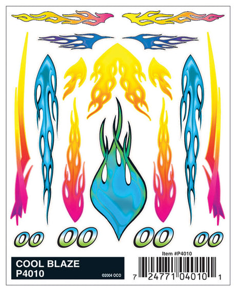 PineCar(R) Dry Transfer Decals -- Cool Blaze