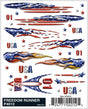 PineCar(R) Dry Transfer Decals -- Freedom Runner