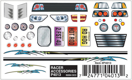 PineCar(R) Dry Transfer Decals -- Racer Accessories