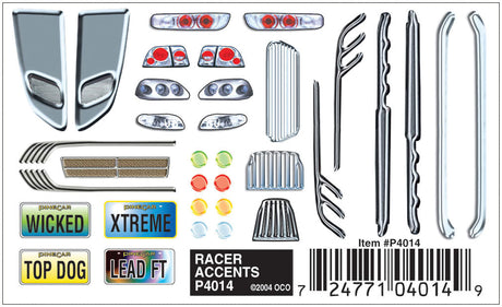PineCar(R) Dry Transfer Decals -- Racer Accents