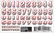 PineCar(R) Dry Transfer Decals -- Beveled Numbers