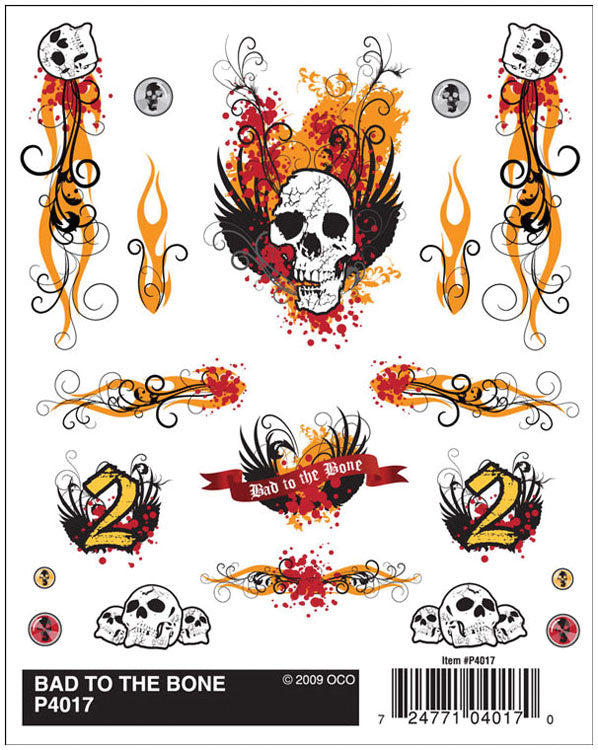 PineCar(R) Dry Transfer Decals -- Bad To The Bone