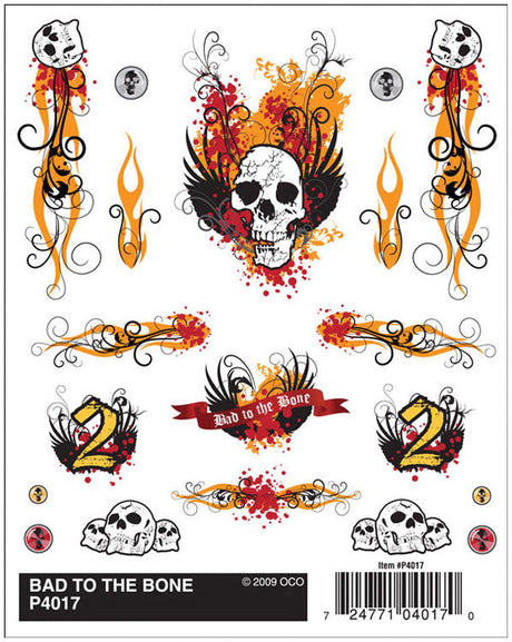 PineCar(R) Dry Transfer Decals -- Bad To The Bone