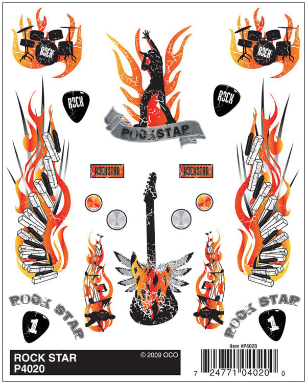 PineCar(R) Dry Transfer Decals -- Rock Star
