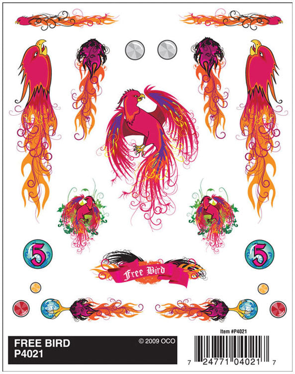 PineCar(R) Dry Transfer Decals -- Free Bird